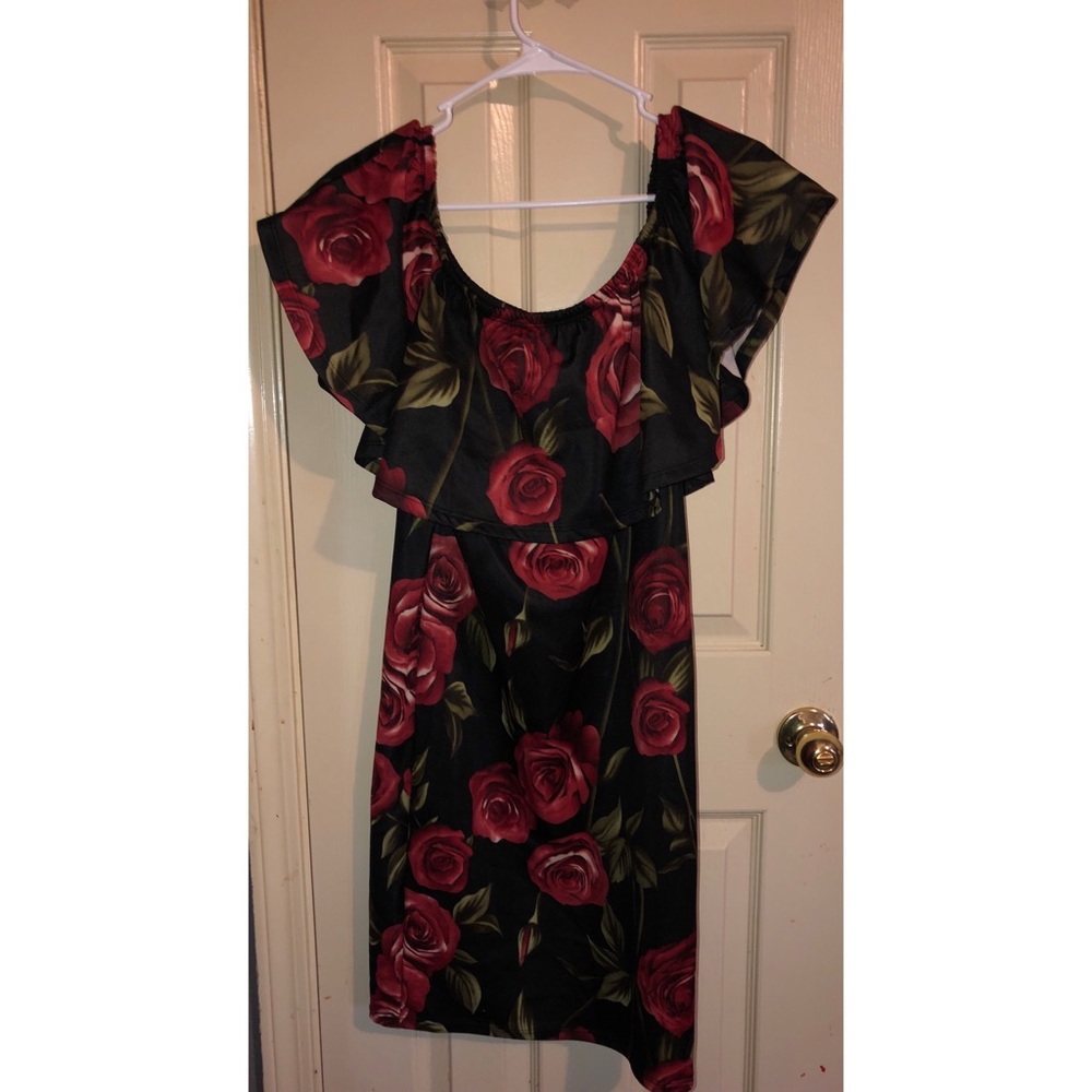 Off the shoulder rose dress